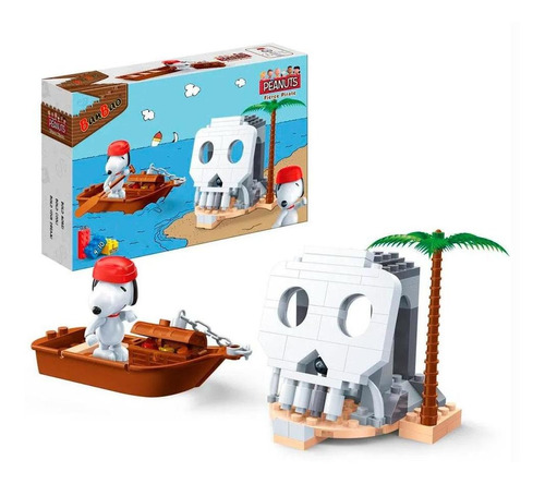 Snoopy Fierce Pirate Ilha Do Esqueleto 84 Peças - Banbao