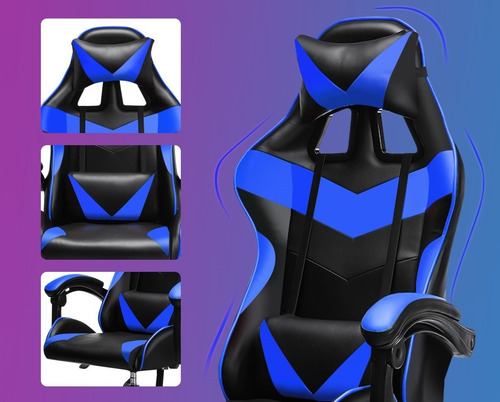 Imagen 6 de 7 de Silla Gamer Semi Profesional Posa Pie Reclinable Ajustable