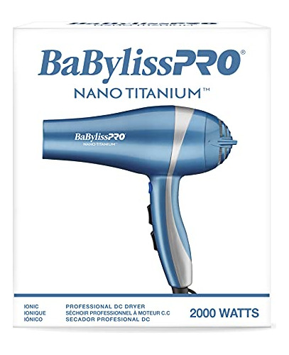 Babylisspro Nano Titanium Secadora De Pelo De 2000 vatios, 1