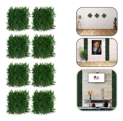 Kit 10 Placa Grama Artificial Quadrada 25x25 Jardim Vertical