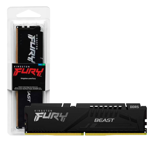 Memoria Ram Fury Beast 16gb Dimm Ddr5 5200mhz 1.25v Preto