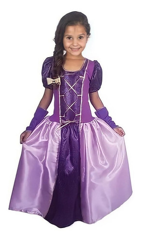 Fantasia Infantil Vestido Rapunzel Luxo - Brink Model