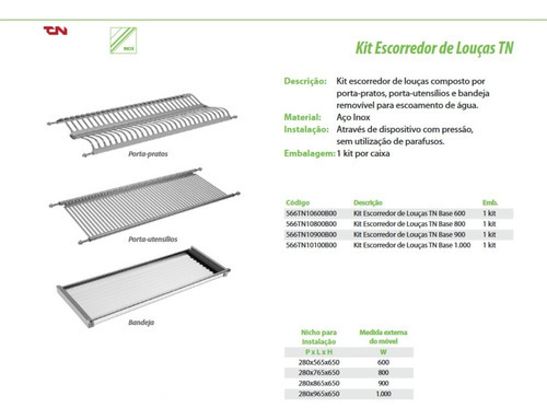 Escorredor De Prato Louças Para Armário 600mm R2545 Cor Prateado