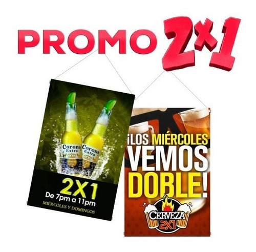 Banners Colgantes 50x90cm Promo 2x1 Y Diseño Sin Cargo!