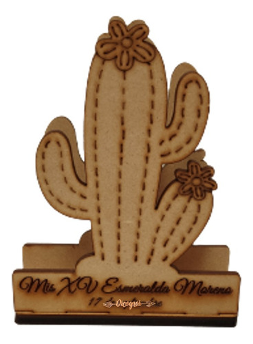 Servilletero Vaquero #28 Cactus Personalizado Mdf 3mm 15pzas