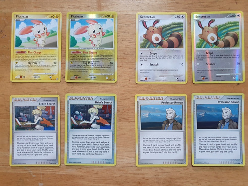 8 Tarjetas Pokemon Common Y Holo Plusle Sentret  2007