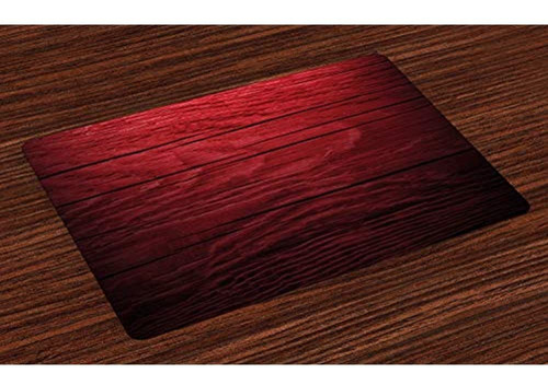 Lunarable Maroon Place Mats Juego De 4 Tablones De Madera Ta