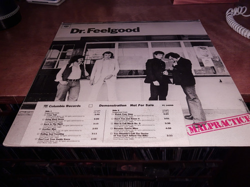 Dr. Feelgood Malpractice Original Usa 1975 Promo White Label