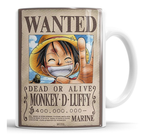 Taza One Piece Wanted - Cerámica Importada