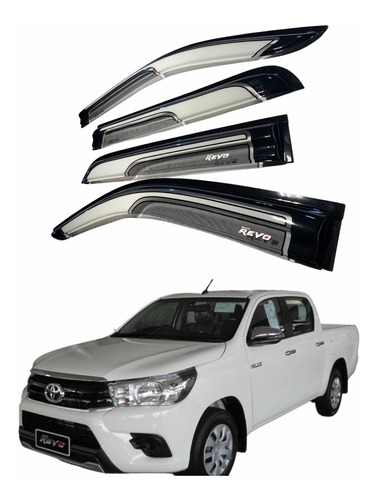 Kit A/botaaguas Toyota Hilux Revo 2016-2023logotipo Plast.