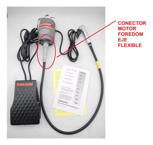 Conector Foredom Motor Chicote Eje Flexible Colgante Shaft