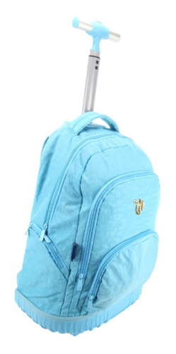 Mochila De Rodinha Com Alça Juvenil Capricho Dmw 11905 Azul