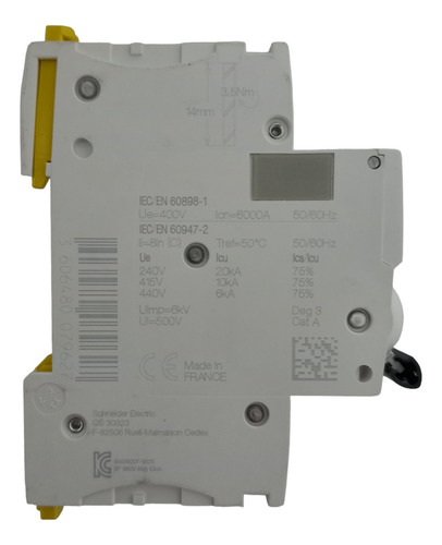 Schneider Disjuntor Acti9 Ic60n 2p 63a Curva C A9f74263