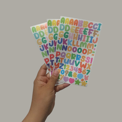 Sticker Calcomanias Letras Numeros Colores Vinilo Pegatinas