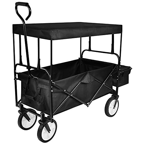 Heavy Duty Folding Utility Wagon, Portable Garden Cart ...