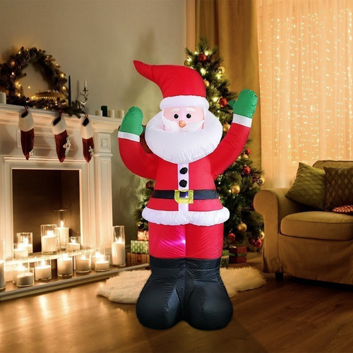 . 2024 Papá Noel Inflable Con Decoración Navideña Led De
