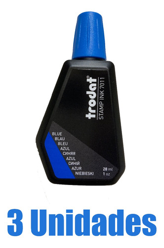 Tinta Trodat Para Tampon 7011 Azul 28ml - 3uni