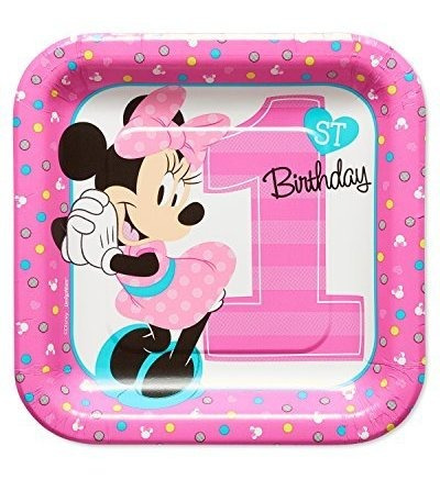 American Greetings Minnie Mouse 1st Birthday 7  Placa Cuadra