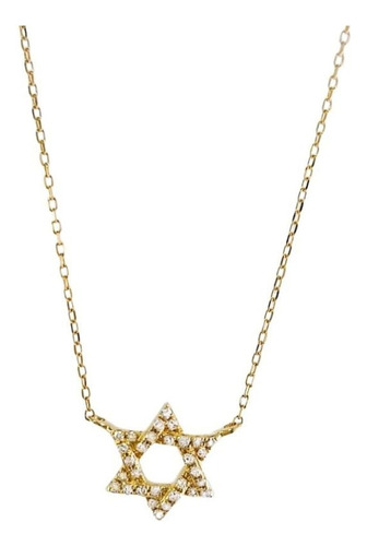 Dije Estrella En Oro Amarillo 18k Con Diamantes Brillantes.