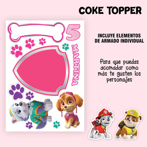 Cake Topper Kit Imprimible Adorno Torta Paw Patrol Niña