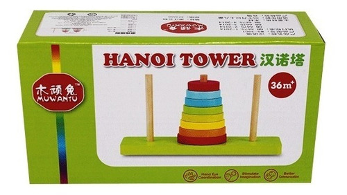 Madera Encajable Didáctico Torre  De Hanoi  Ref Ws3001
