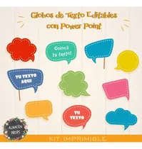 Comprar Imprimible - Props Cartelitos Globlos Editables Photo Booth