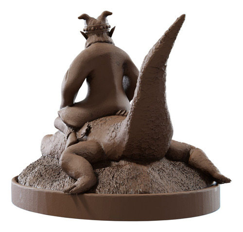 Estátua Imagem Agares - Ars Goetia Cor Cor Madeira