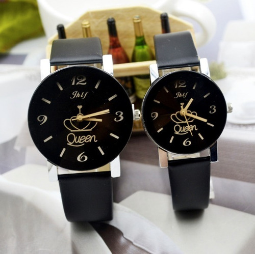 Reloj Mujer Queen Reloj Negro Elegante Reloj De Pulso Reina