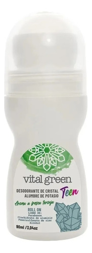 Desodorante Cristal Alumbre Roll On Niños 90ml Vital Green Fragancia Toronja
