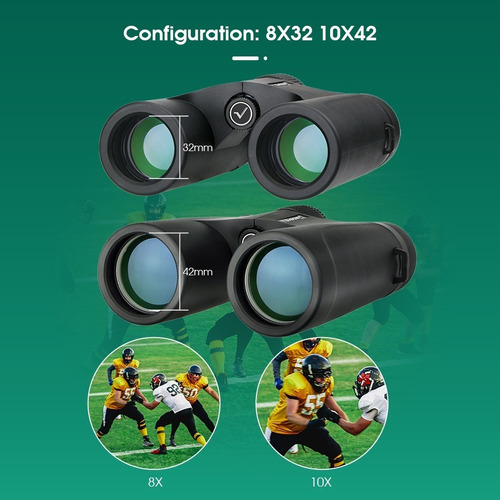 Binoculares profesionales de alta potencia Svbony Hd 10x42 color militar negro