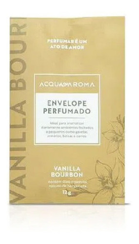 Envelope Perfumado Acqua Aroma 12g Vanilla Bourbon