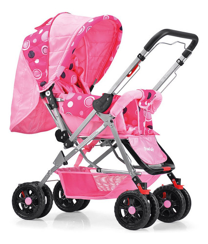 Carrinho De Bebê Prime Baby Rover Com Alça Reversível - Rosa Cor Rosa-chiclete