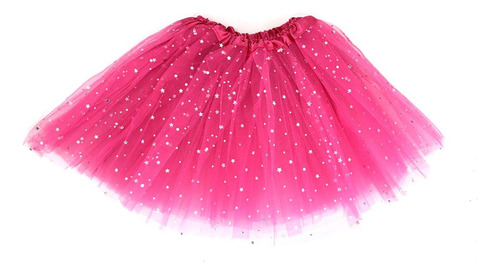 Tutu Con Brillantina Estrellitas + Resorte Disfraz Halloween