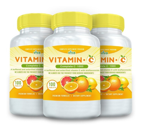 Vitamina C 1000 Mg 100 Comprimidos Importada Usa X3