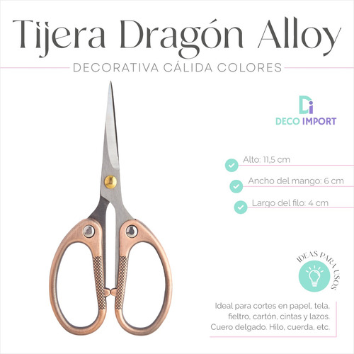 Tijera Manualidades Dragon Alloy Decorativa Calidad Colores