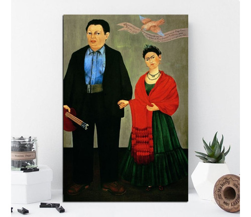 Vinilo Decorativo 40x60cm Frida Kahlo Y Diego River