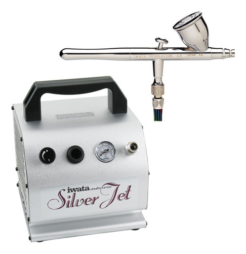 Iwata Revolution Cr Airbrushing Sistema Con Plata Jet Compre