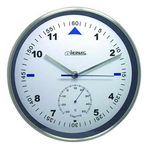 Relógio Parede Herweg 6213 079 Termômetro Aluminio 25cm