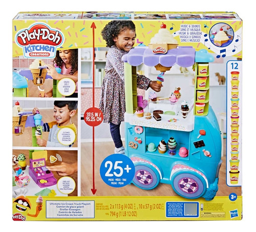 Play-doh Camión De Helados Con 12 Masas +accesorios