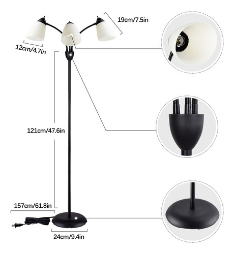 Lámpara De Pie Dinglilighting Moderna Y Flexible Con Cuello