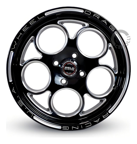 Par De Rodas Weld Magnun 4x100 Gol Chevette 15x7 Cor Preto Diamantado