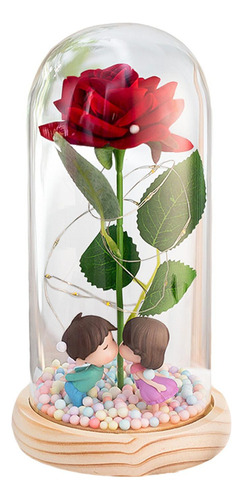 Rosa Flor Presentes Iluminar Rosa Em Cúpula De Vidro