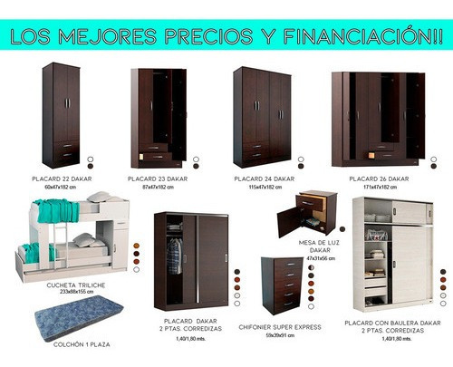 Chifonier Cajonera 5 Cajones Express Mosconi Colores