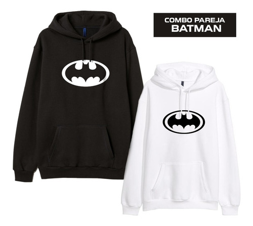 2 Hoodies / Sudaderas  Batman Pareja Blanco Y Negro