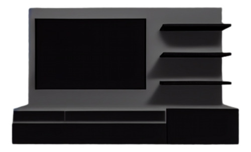 Mesa Tv Para Sala Minimalista Moderno Almacenamiento Marmol Negro