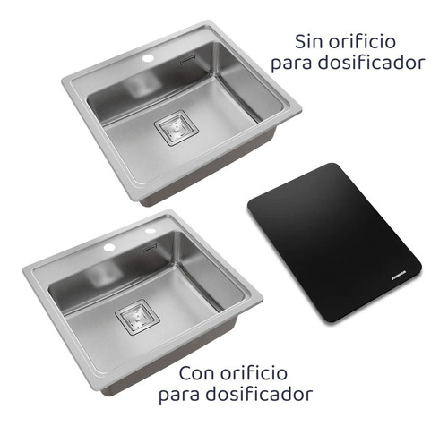 Combo Pileta Cocina Luxor Johnson Q55 Diseño + Tabla Picar 