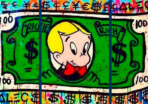 Cuadro Decorativo Billete Alec Monopoly Money En 3 Piezas 