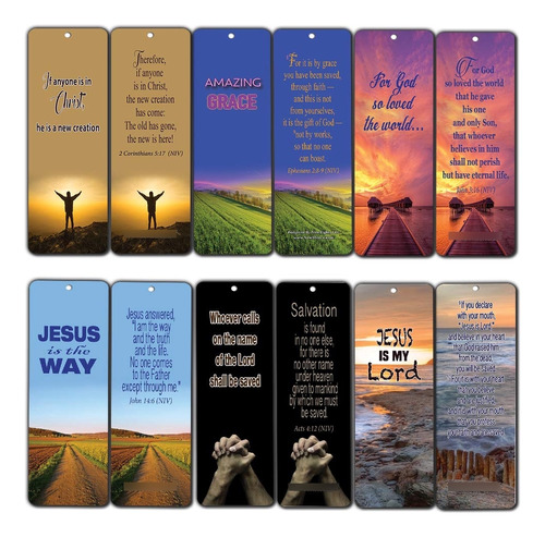 Bible Verse Cards (12 Unidades) Scriptur Salvacion John 3:16