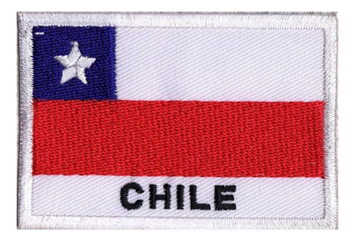 Parche Uniforme Tactico Bandera De Chile  Borde Blanco Chile