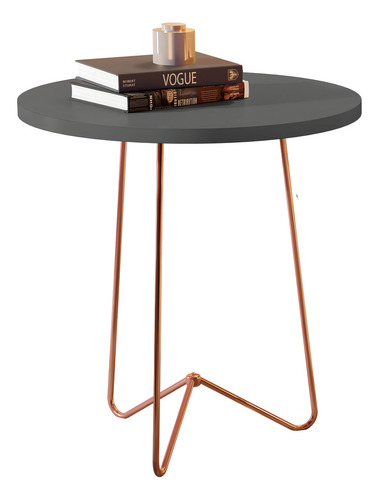 Mesa de apoio lateral industrial 060x064 - 8004 Onyx Color | Bronze